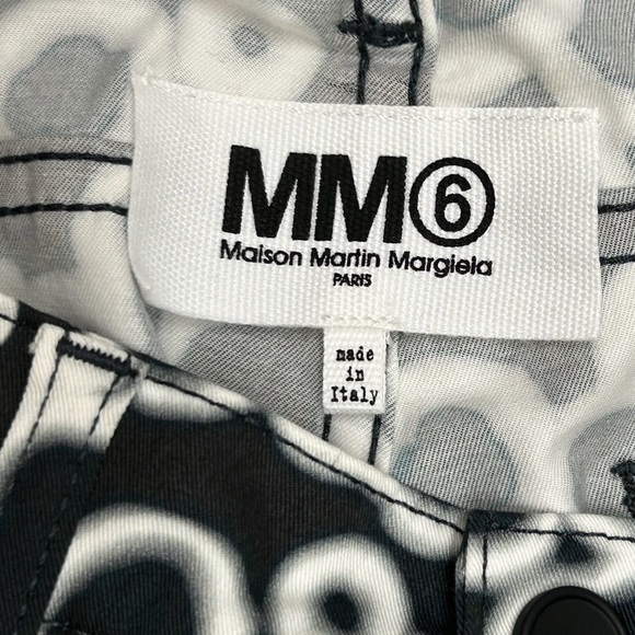 Maison Martin Margiela MM6 Geometric Circles Black White Skinny Pants IT42 US 6 - Picture 6 of 13